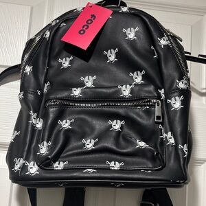 Black Backpack with White Pattern